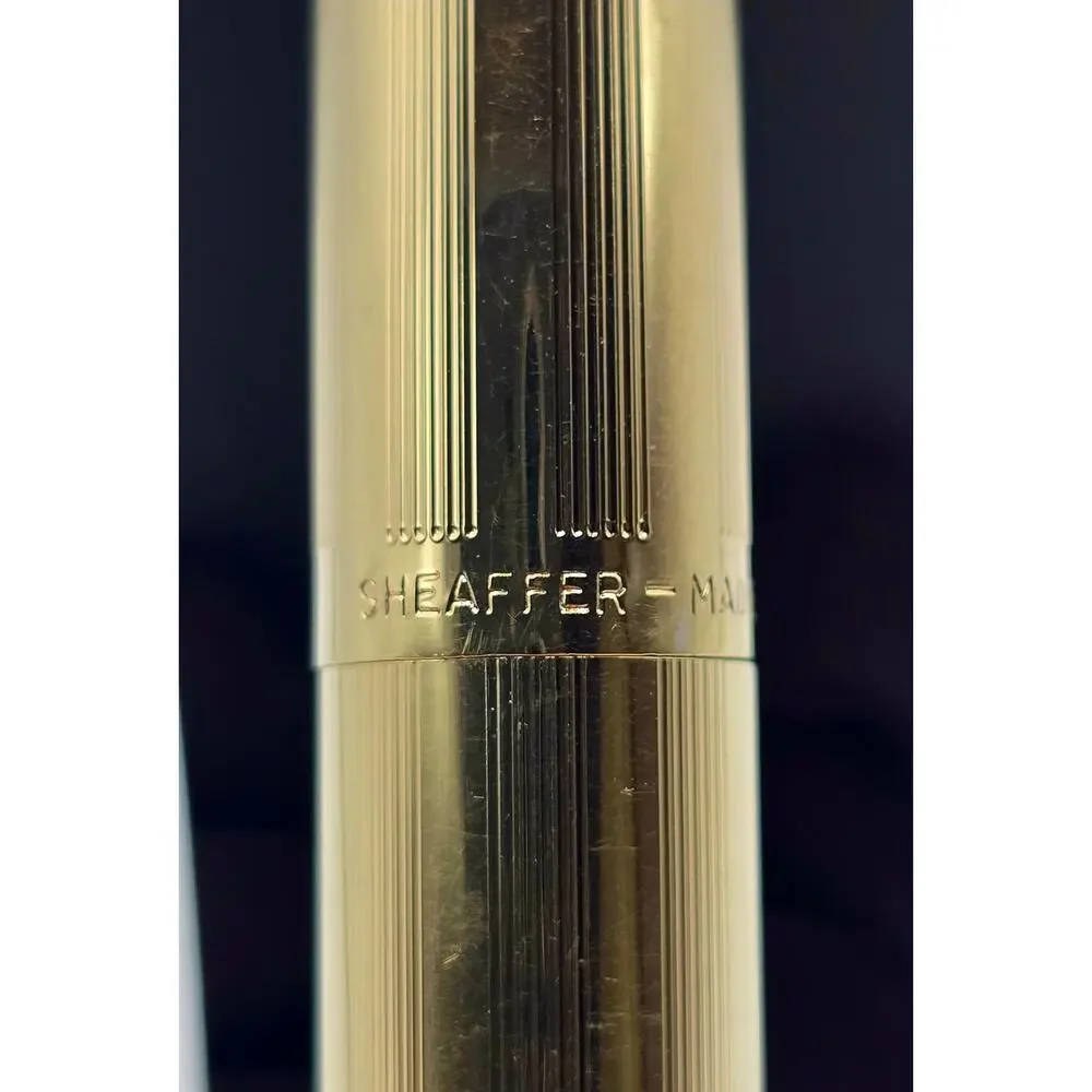 Sheaffer 727 (1970s) Slim White Dot Fountain Pen 14K Triumph Nib + Converter
